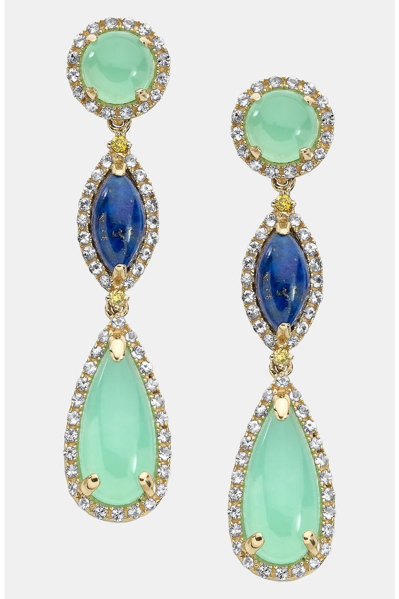 Drop Earrings, Main, color, CHRYSOPHRASE/ YELLOW GOLD