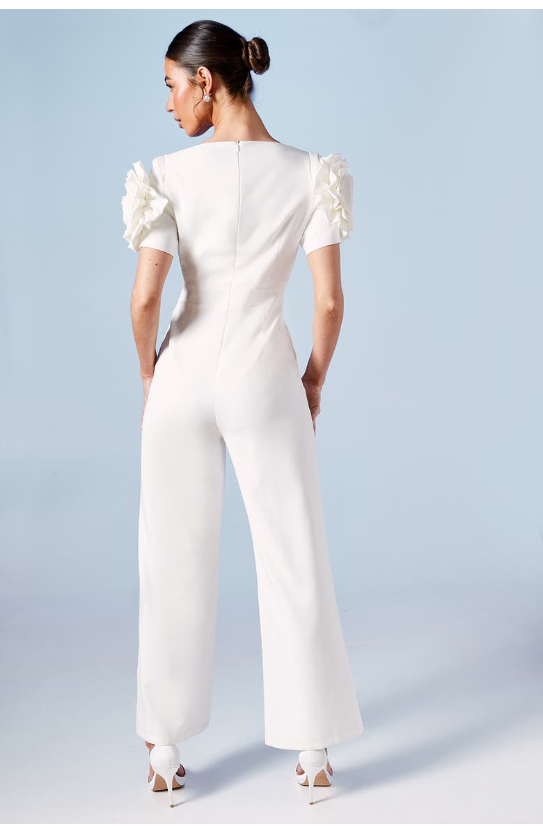 Coast 3D Flower Shoulder Bridal Jumpsuit, Alternate, color, 