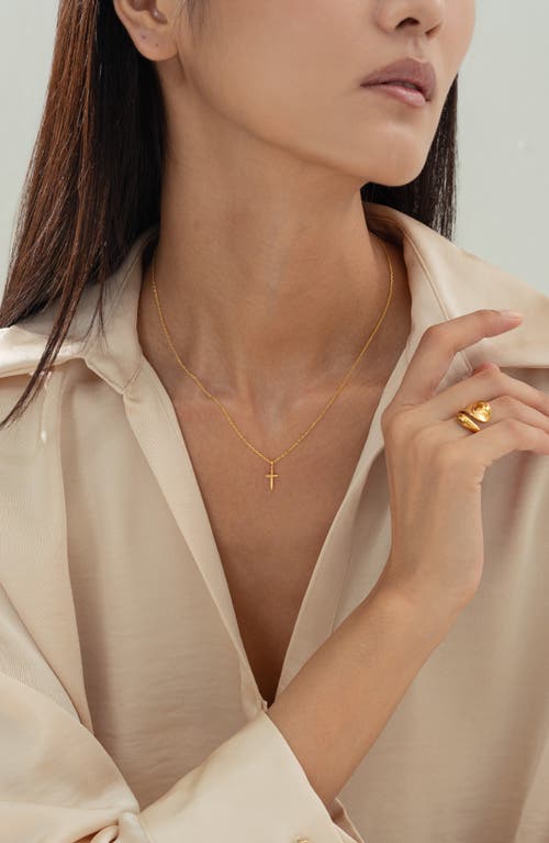 Bearfruit Jewelry 14k Gold Plated Marielle Mini Cross Necklace Holiday Gift Idea In Gold
