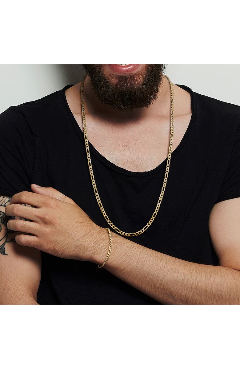 DELMAR Figaro Chain Bracelet & Necklace Set, Alternate, color, Gold