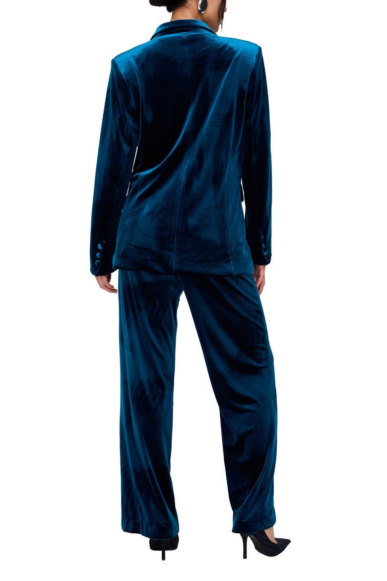 Valerie Straight Leg Velvet Trouser, Alternate, color, Medium Blue