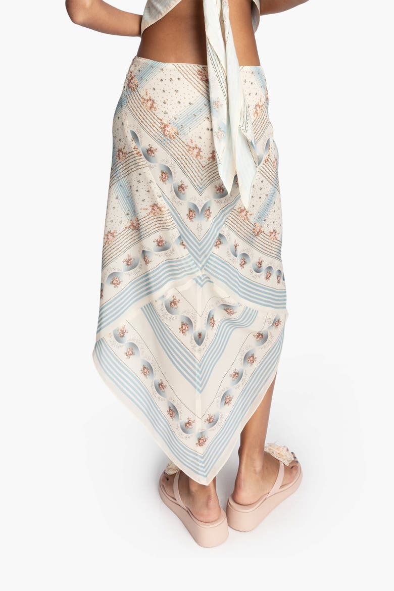 Heritage Scarf Print Chiffon Skirt, Alternate, color, SKY BLUE