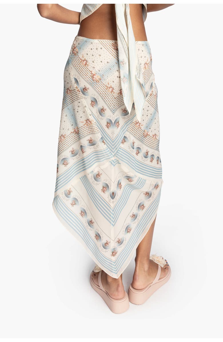 Anna Sui Heritage Scarf Print Chiffon Skirt, Alternate, color, Sky Blue