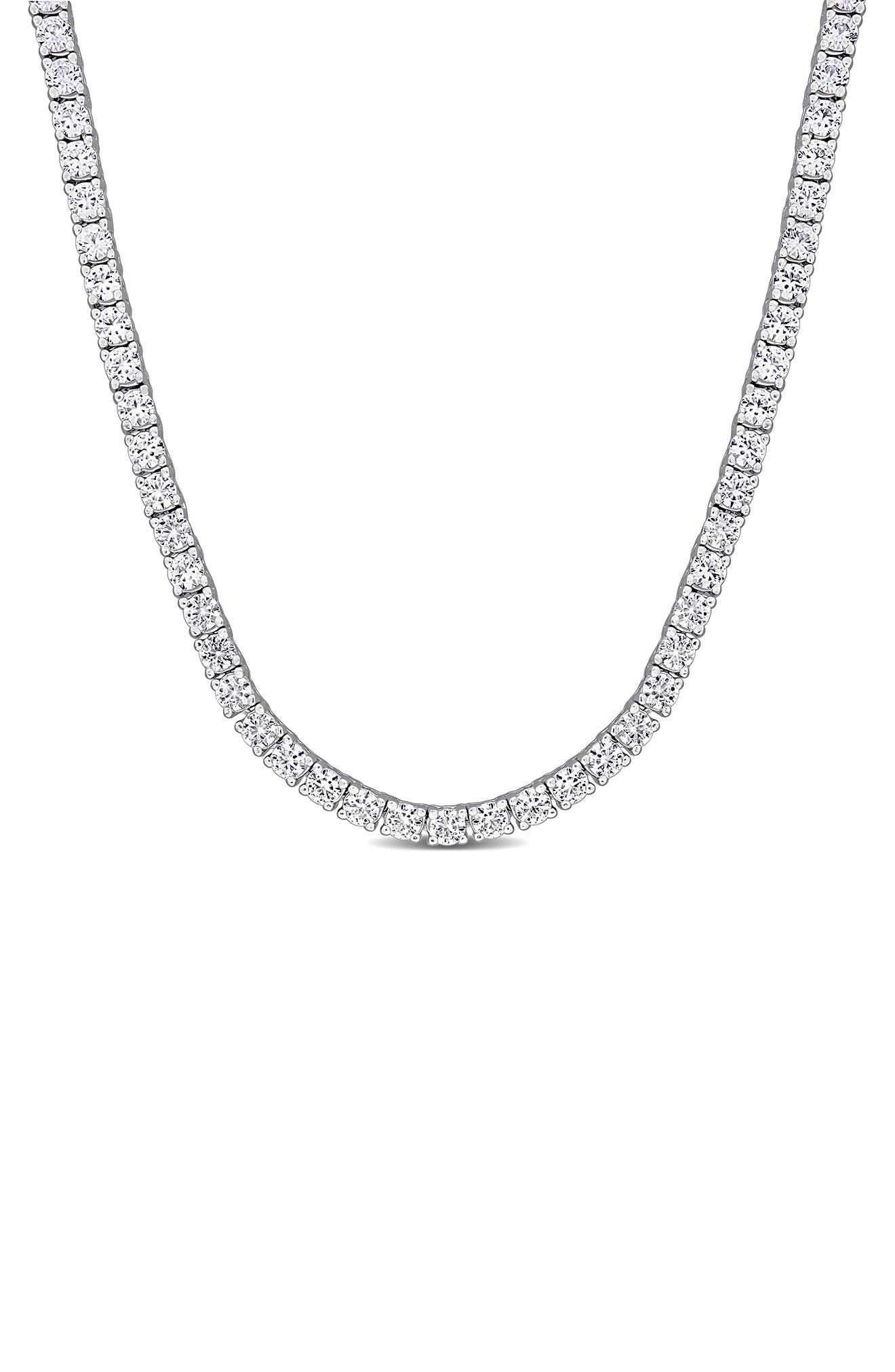 DELMAR Lab-Created White Sapphire Tennis Necklace (Women) | Nordstromrack