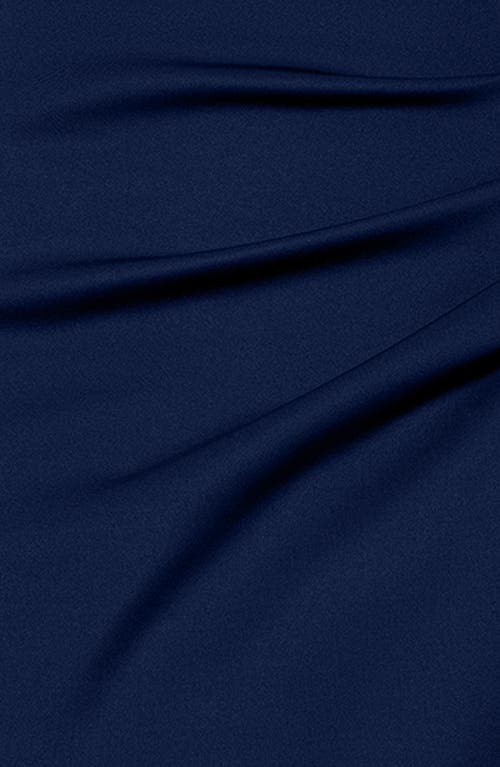 Xscape Evenings Ruffle Ruched Scuba Gown In Midnight