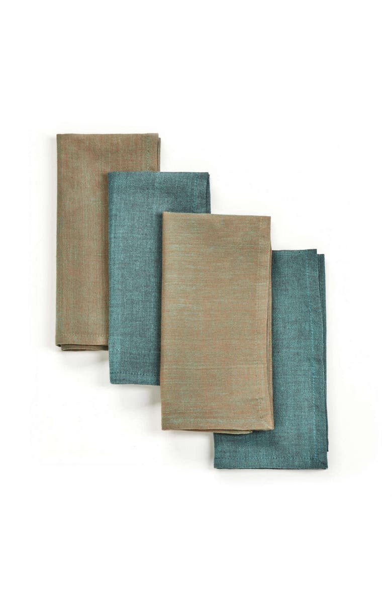 Sustainable Threads Palette Handwoven Cotton Napkins - Set of 4, Main, color, Patina