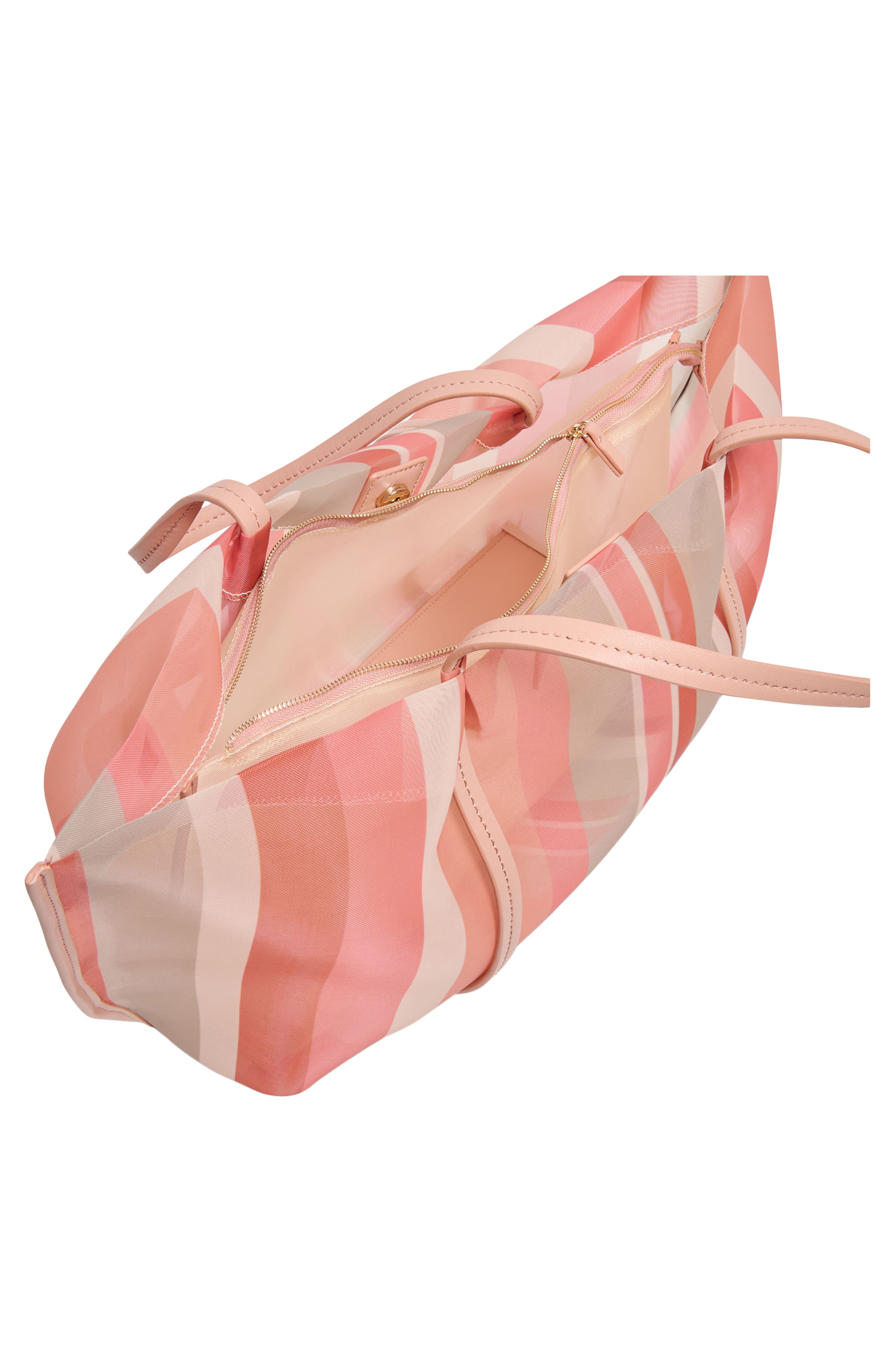 Aislin Mesh Tote Bag, Alternate, color, CORAL STRIPE