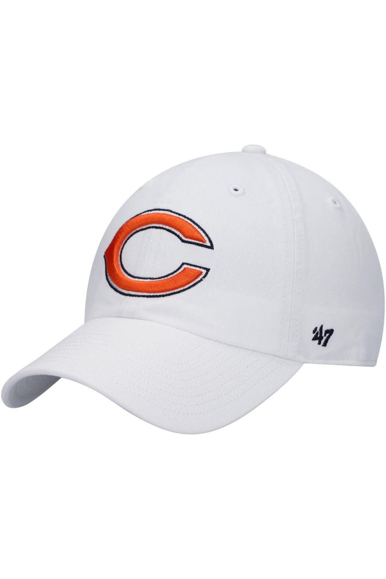 Men's '47 White Chicago Bears Logo Clean Up Adjustable Hat, Main, color, White