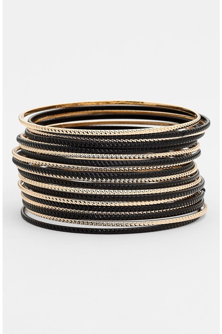 Bangles, Main, color, BLACK/ GOLD