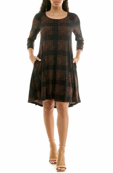 Nina Leonard High-Low Trapeze Dress