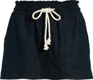 Roxy Oceanside Drawstring Waist Linen Blend Skirt