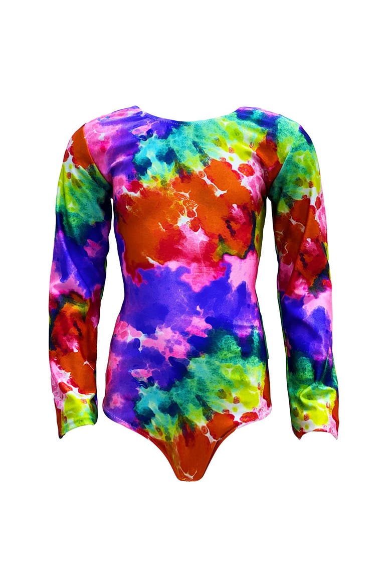 Abstract Watercolor Long-Sleeve Rash Guard, Main, color, Multicolor