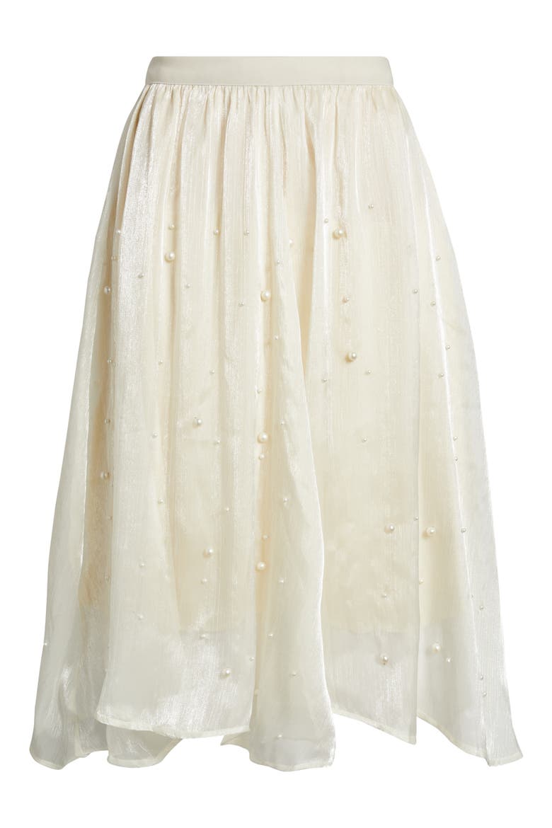 Elsa Beaded Asymmetric Skirt, Alternate, color, IVORY