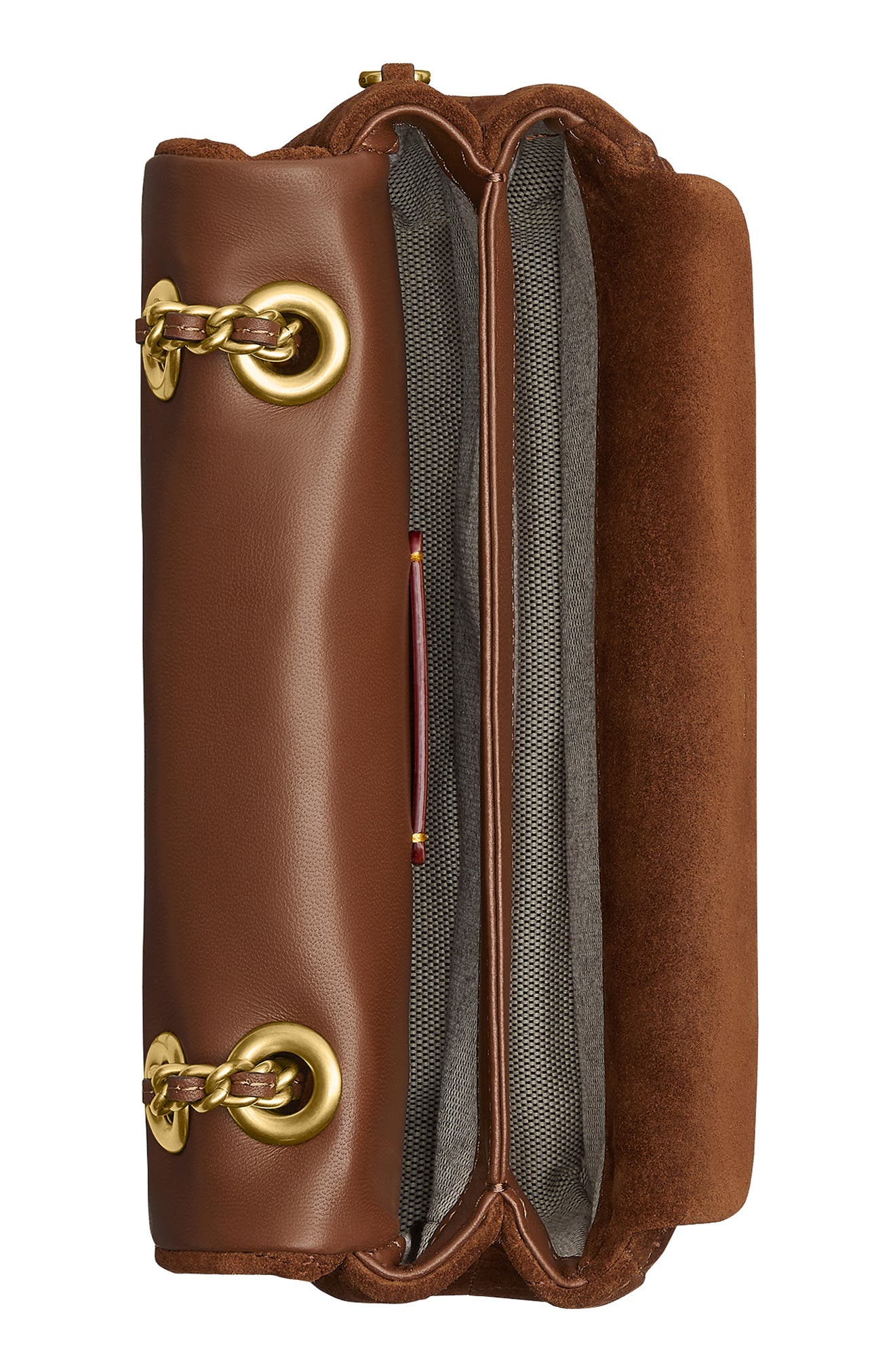 COACH Tabby 20 Quilted Suede Shoulder Bag with Chain, Alternate, color, B4/Warm Brown