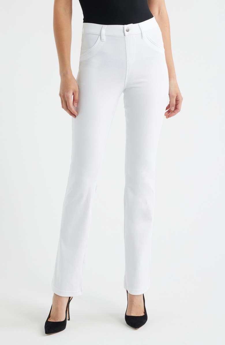 Hue Baby Bootcut Denim Leggings, Main, color, White