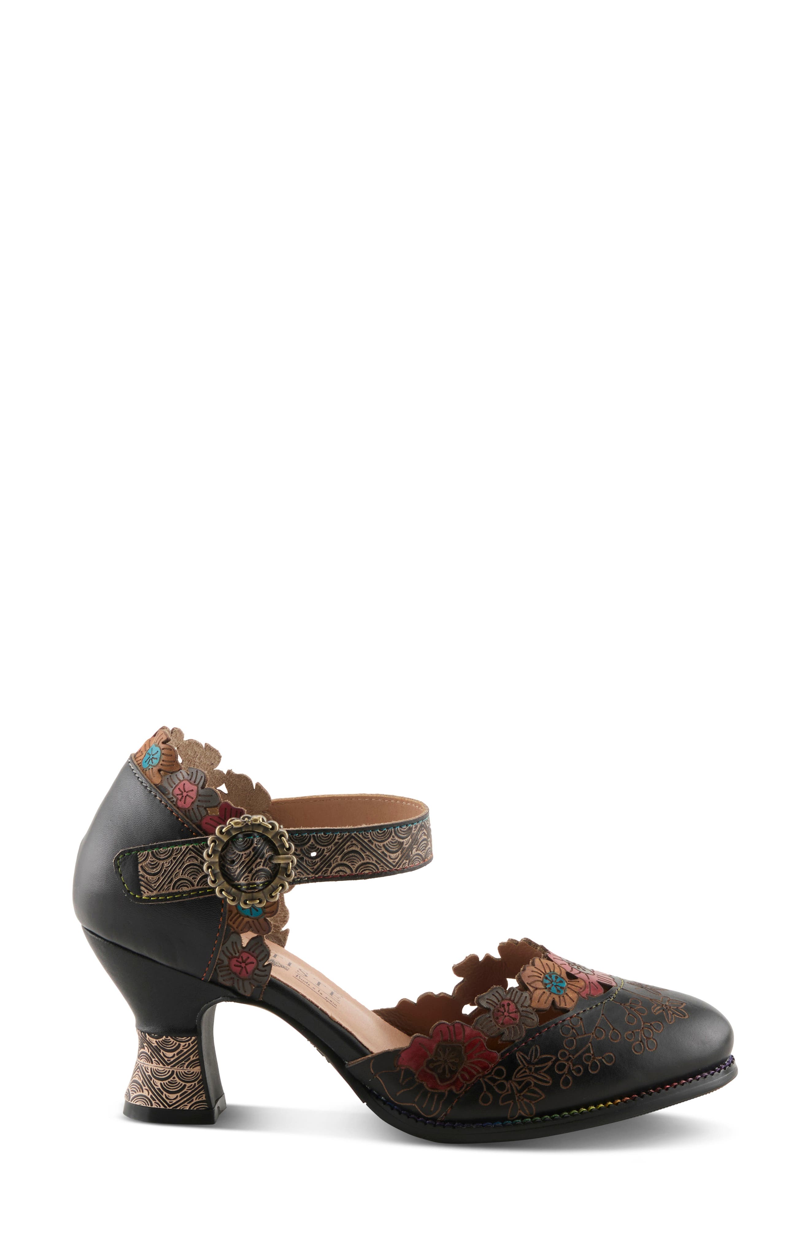 L'Artiste by Spring Step Happydance Ankle Strap Pump, Alternate, color, Black Multi