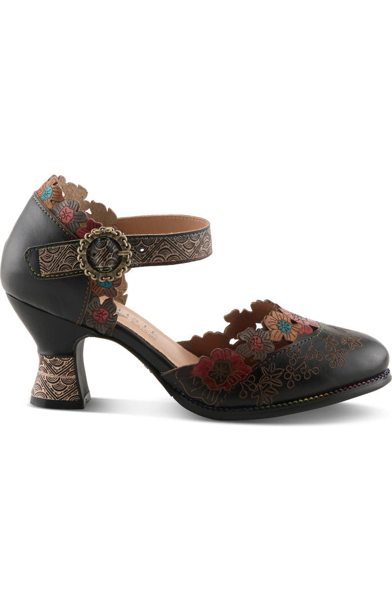 L'Artiste by Spring Step Happydance Ankle Strap Pump, Alternate, color, Black Multi