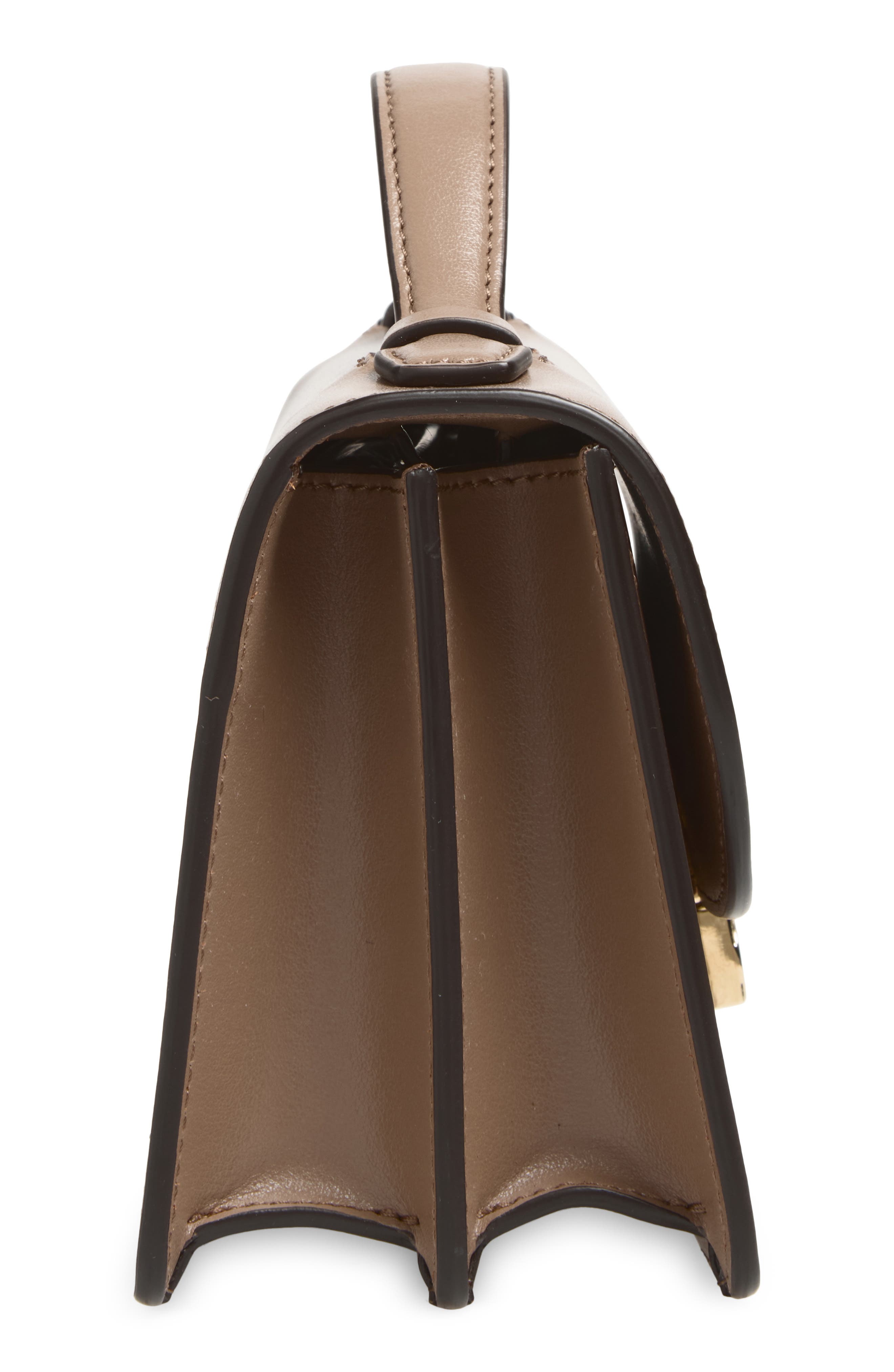 Victoria Beckham Small Dorian Leather Shoulder Bag, Alternate, color, Dove Grey