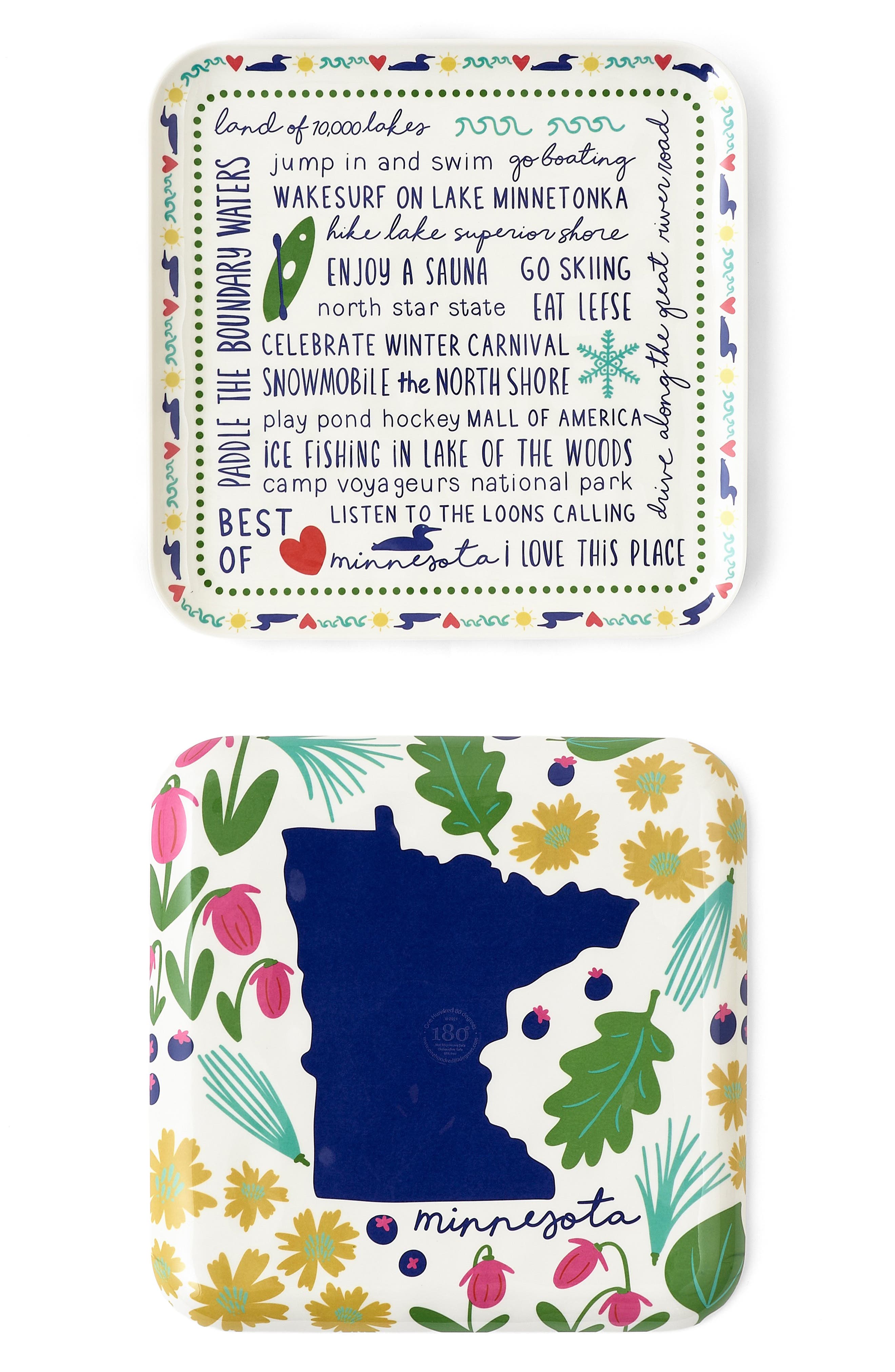 ONE HUNDRED 80 DEGREES Minnesota in Bloom Square Serving Tray ...