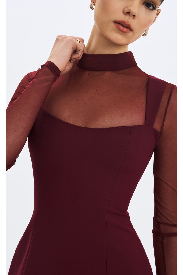 Natasha Faux Two-Piece Turtleneck Mini Dress, Alternate, color, Burgundy