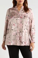 Anne Klein Floral Print Popover Top