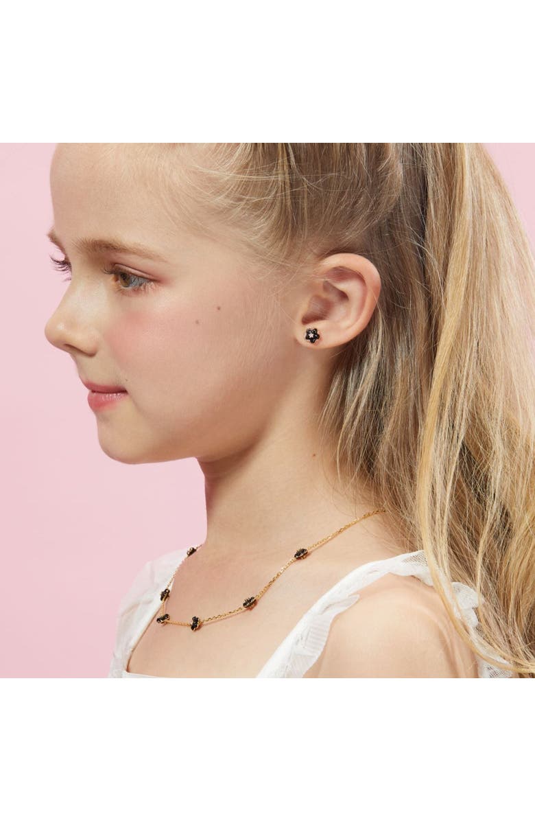 Anna Zuckerman Petit Daisy Earrings, Alternate, color, Black/Yellow Gold