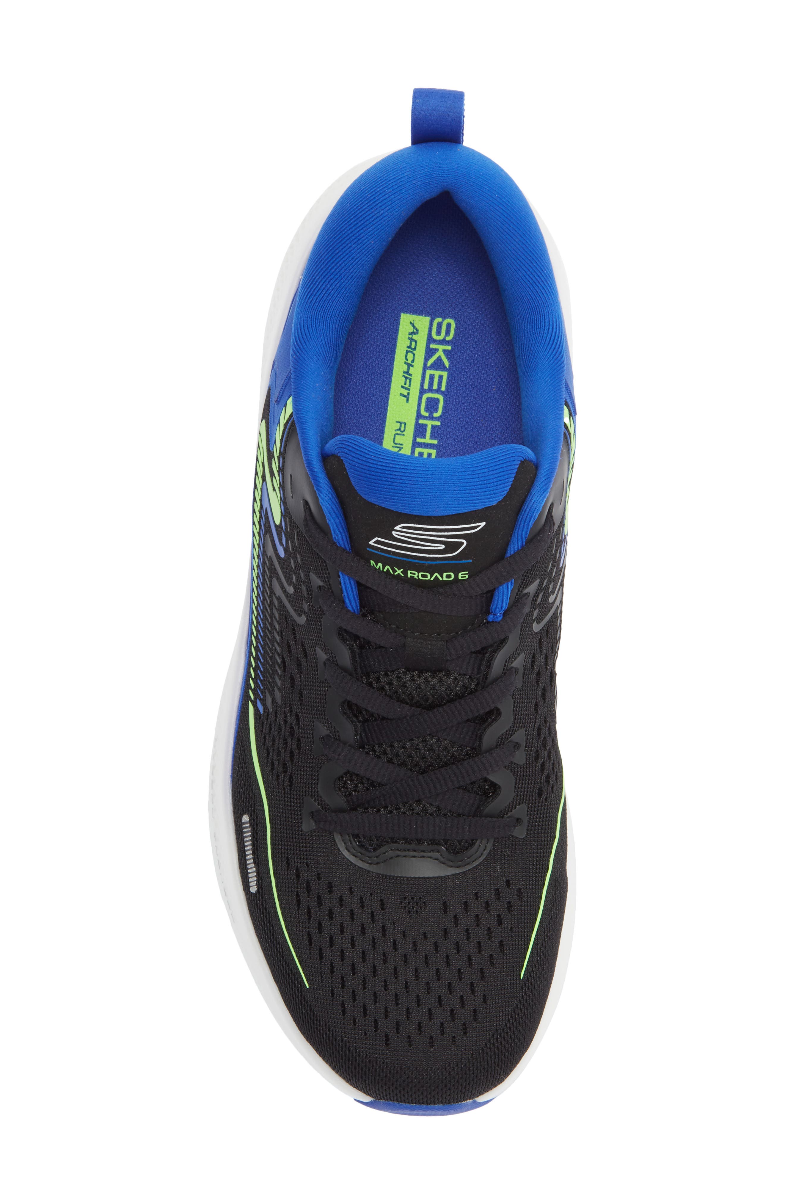 SKECHERS GO RUN Max Road 6 Running Shoe, Alternate, color, Black/ Blue