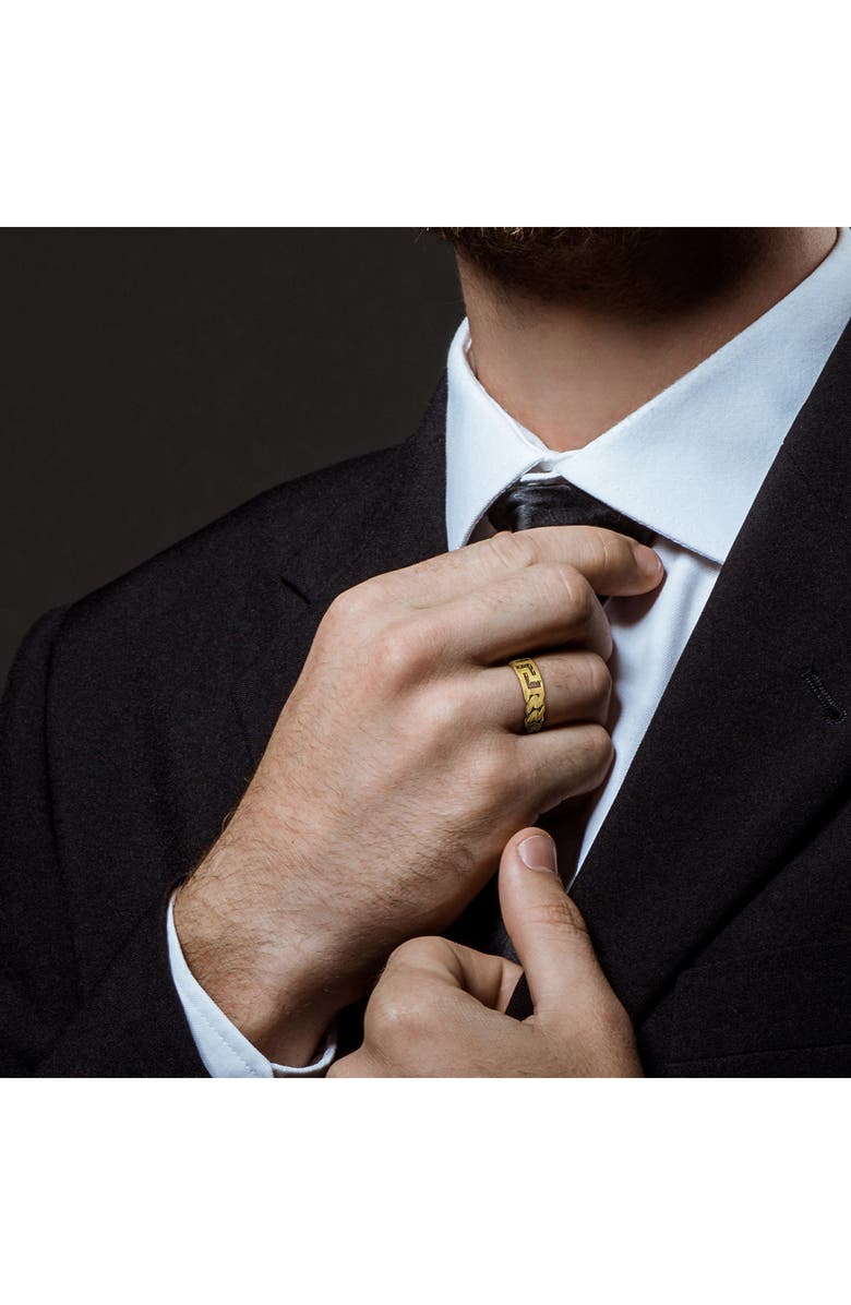 DELMAR Men's Interlocking Greek Key Ring, Alternate, color,