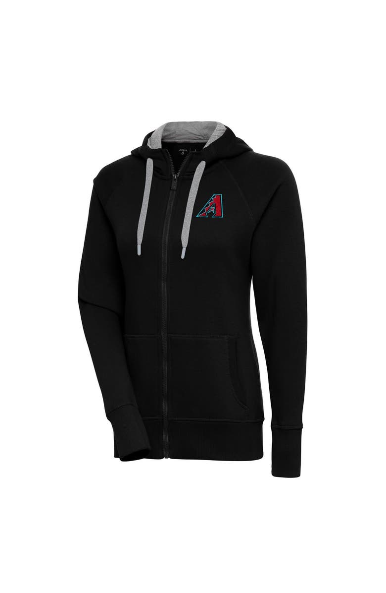ANTIGUA Women's Antigua  Black Arizona Diamondbacks  Victory Full-Zip Hoodie, Main, color, 