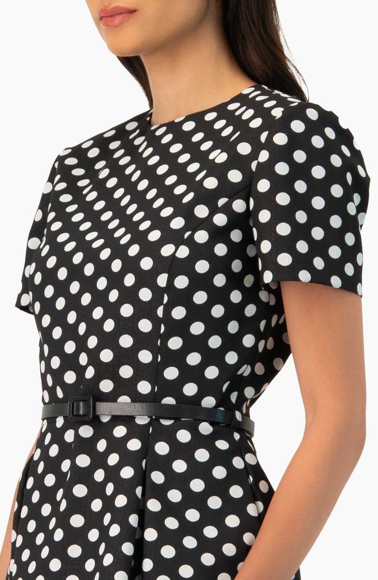 IVONNE Polka Dot A-Line Short Dress, Alternate, color, Black