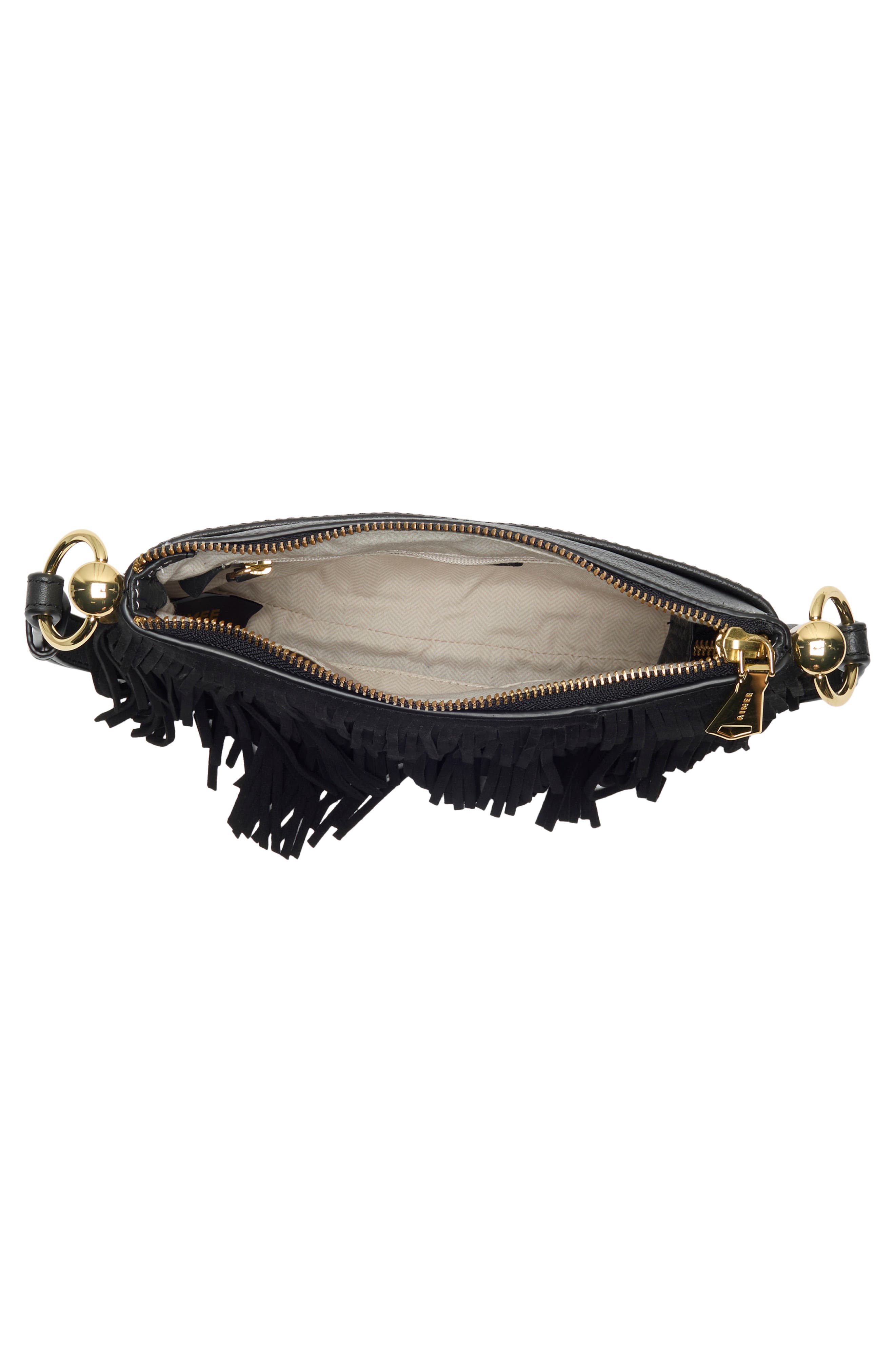 Soho Scene Vintage Crossbody Bag, Alternate, color, BLACK FRINGE