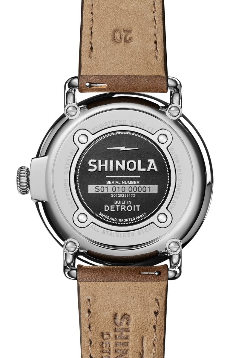 Shinola The Runwell Leather Strap Watch, 41mm, Alternate, color, 