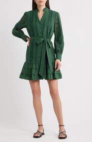 Caslon® Lace Panel Long Sleeve Minidress