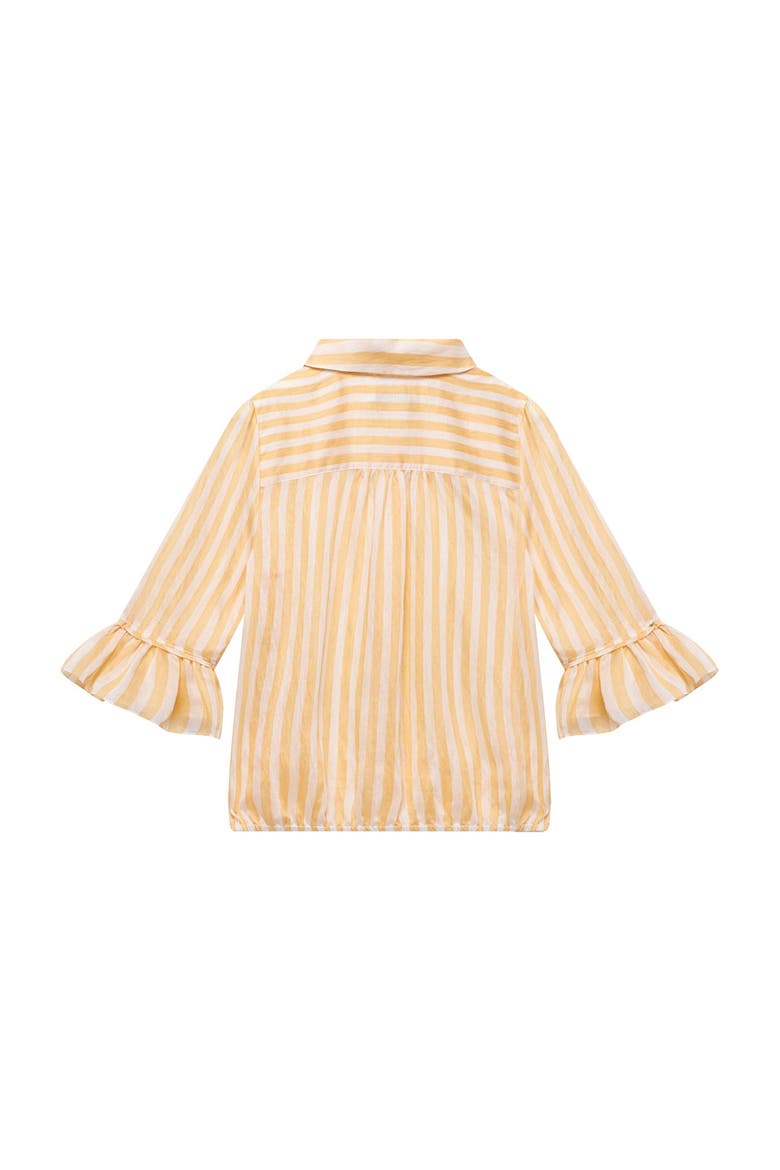 Striped Ruffle Detail Shirt, Alternate, color, Yellow