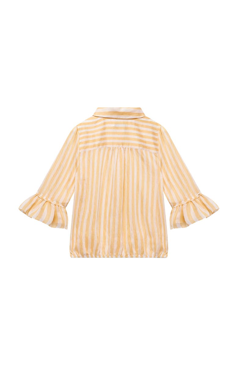 MINT VELVET Striped Ruffle Detail Shirt, Alternate, color, Yellow