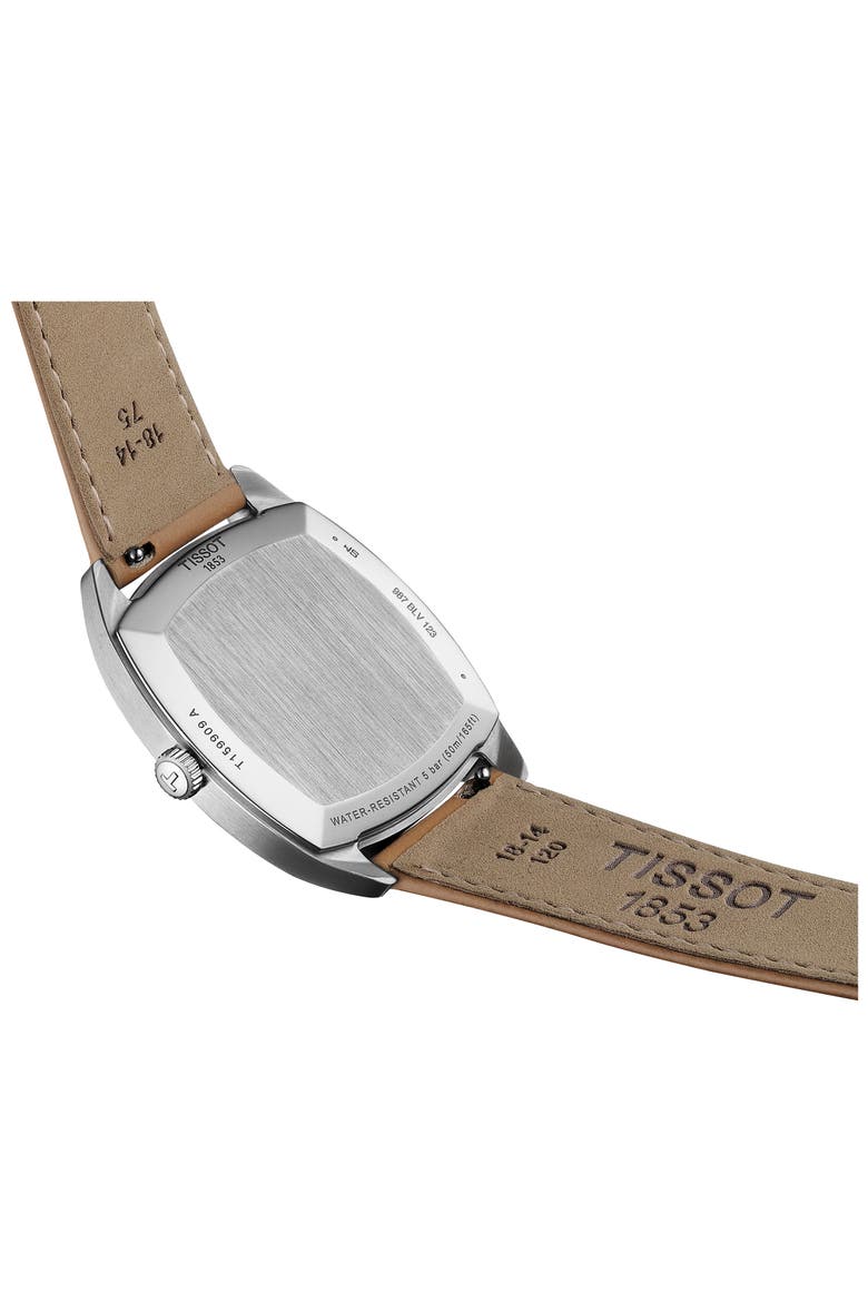 Stylist Leather Strap Watch, 32mm, Alternate, color, SILVER