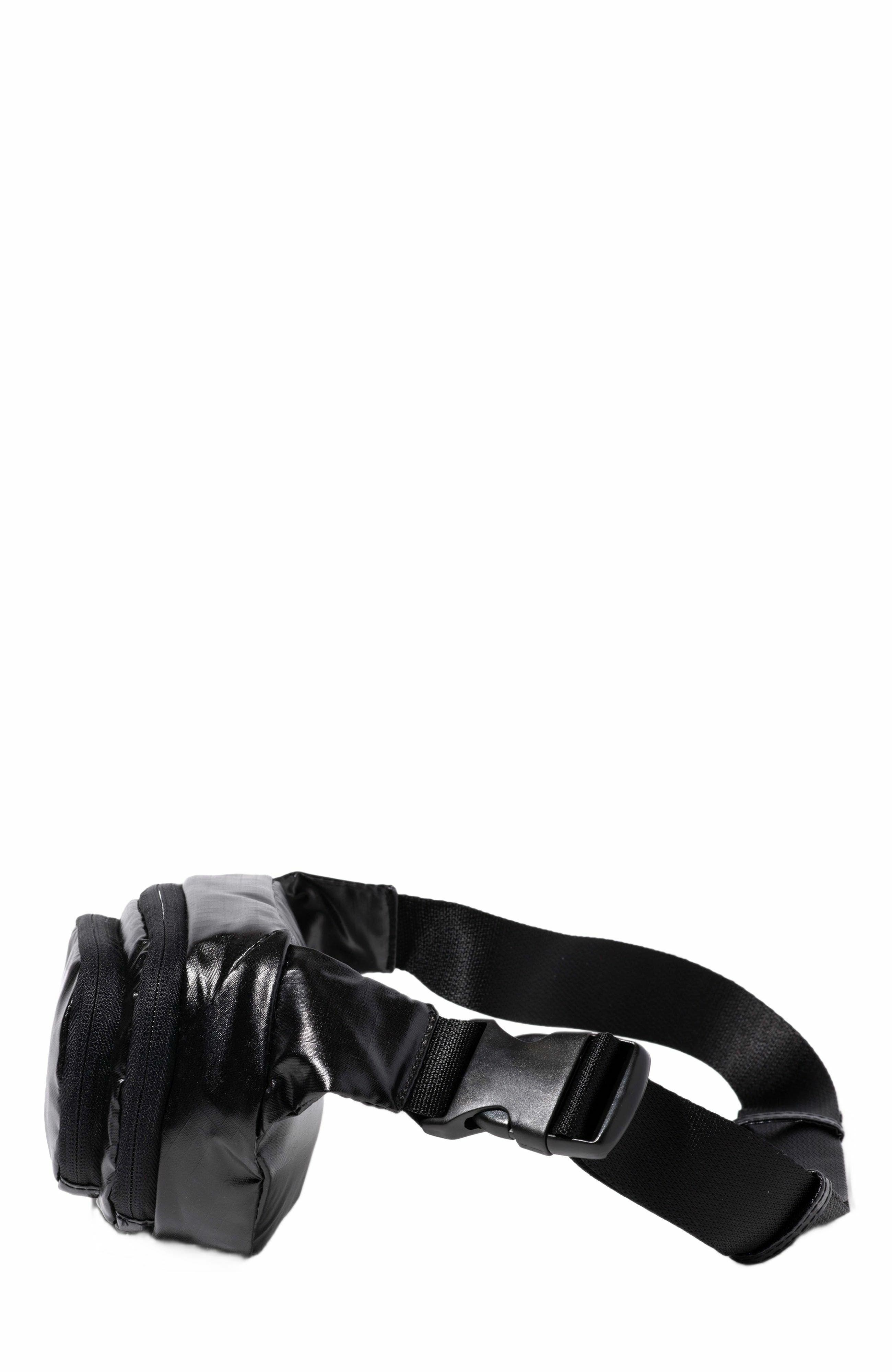 BAGGALLINI On the Go Belt Bag Waist Pack, Alternate, color, Black Gloss Ripstop