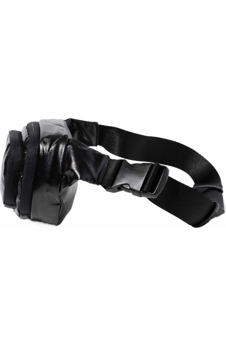 BAGGALLINI On the Go Belt Bag Waist Pack, Alternate, color, Black Gloss Ripstop