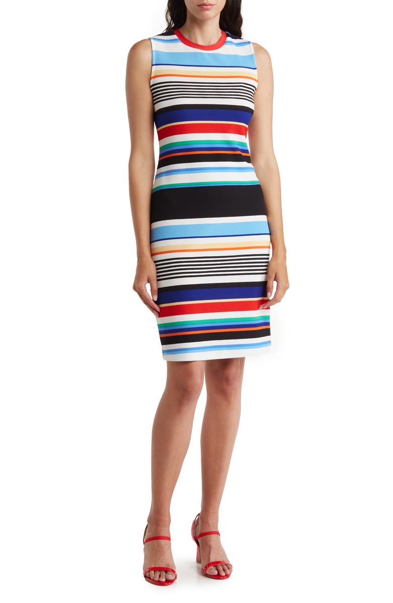 TASH AND SOPHIE Sleeveless Midi Sheath Dress, Main, color, 
