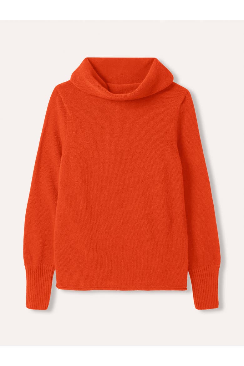 British Supersoft Slouchy Cowl Sweater, Alternate, color, Burnt Orange