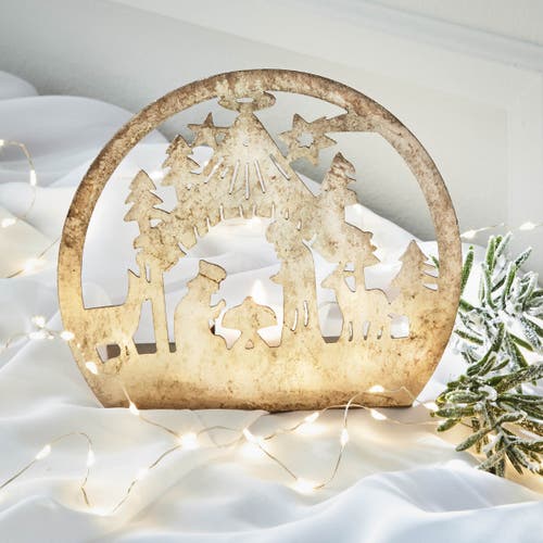 Tag Nativity Tealight Holder Iron Candle Holders Christmas Decor In White