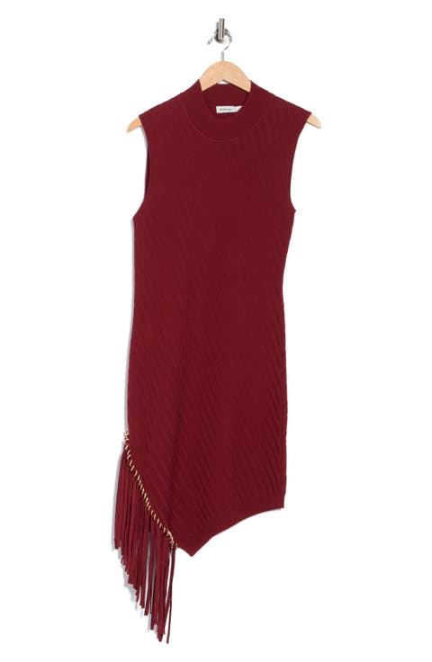 Clare Sleeveless Fringed Sweater Dress
