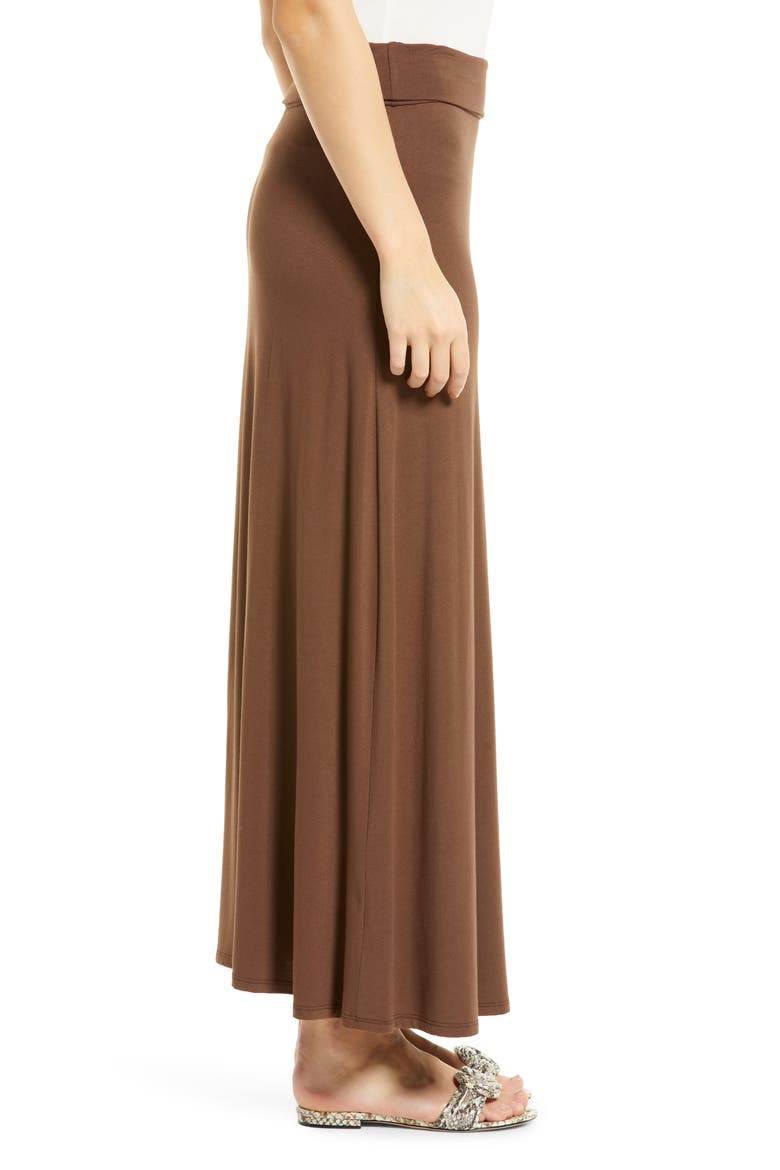 Roll Top Maxi Skirt, Alternate, color, COCO