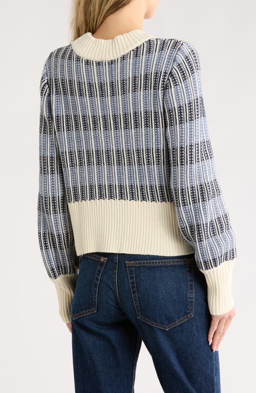 Melrose And Market Stripe Cardigan In Blue