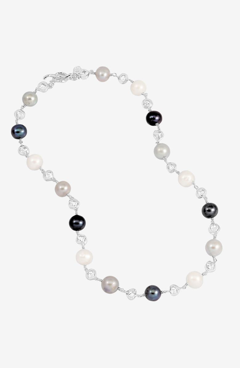 Dower & Hall Nugget & Mixed Freshwater Pearl Necklace, Alternate, color, Sterling Silver