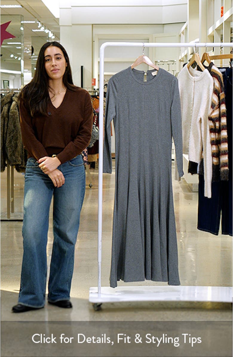 Seam Long Sleeve Knit Maxi Dress, sales video thumbnail