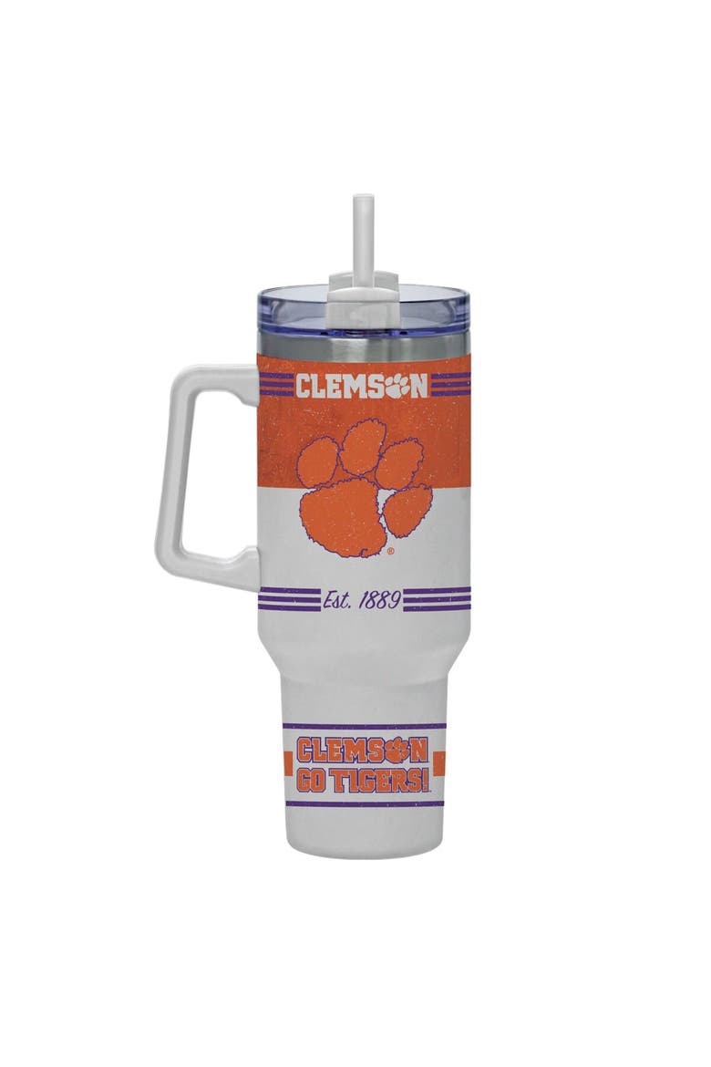 Clemson Tigers 40oz. Rocky Vintage Tumbler, Alternate, color, White