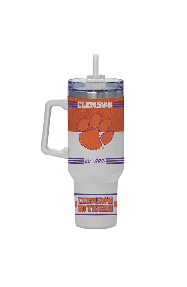 INDIGO FALLS Clemson Tigers 40oz. Rocky Vintage Tumbler, Alternate, color, White