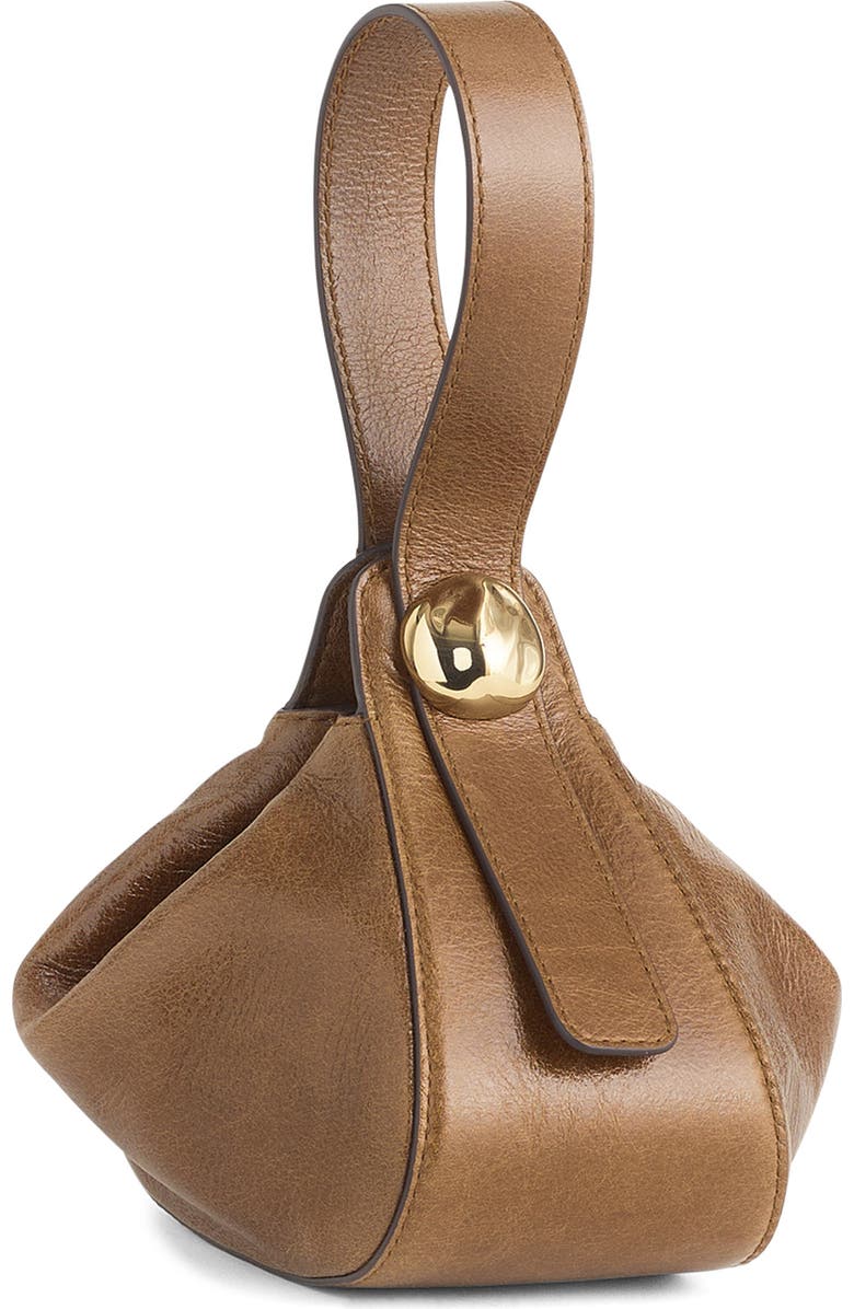 Madewell The Sculpted Metal Wristlet Bag, Main, color, Light Roast