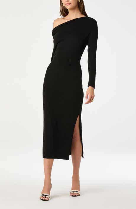 ASTR the Label One-Shoulder Long Sleeve Sweater Dress